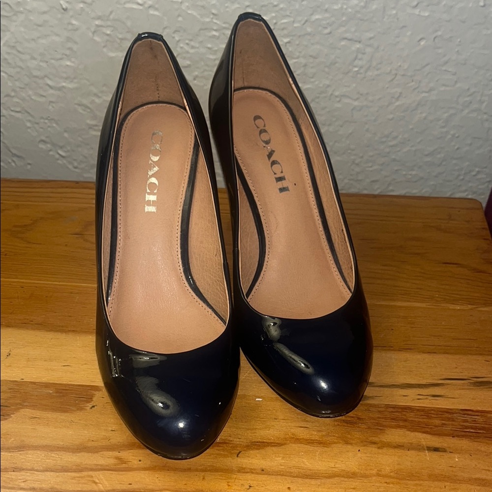 Coach Black Heels with Glossy Finish